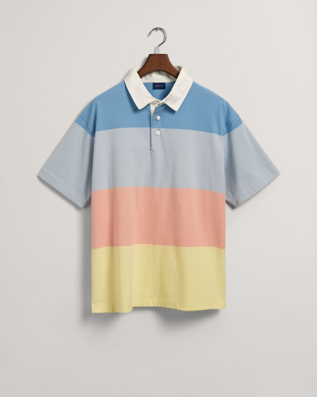 Lyhythihainen Retro Block Stripe Rugger ‑paita