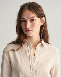 Regular fit ‑mitoitettu pellavainen chambray-paita