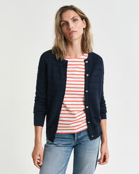 Kohopintainen puuvillaneuletakki