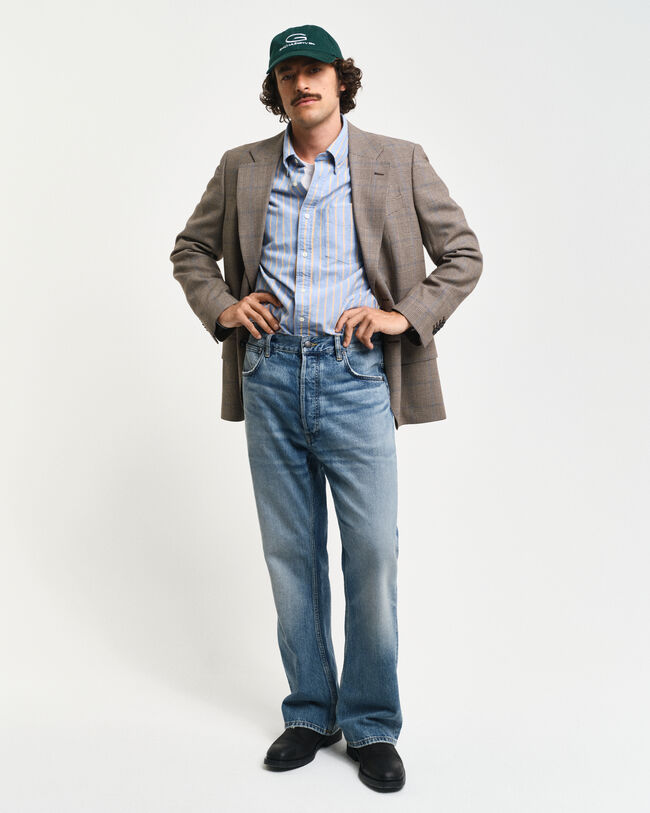 Regular fit ‑mitoitettu glen-ruudullinen bleiseri