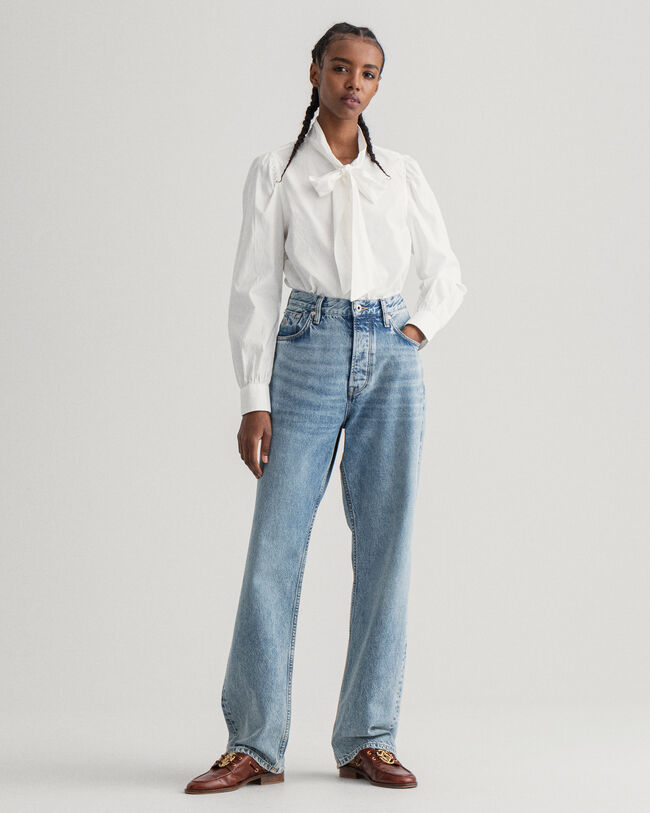 Puhvihihainen Oxford-rusettipaita