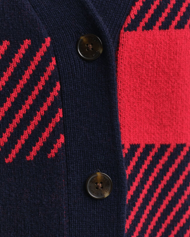 Buffalo Checked ‑neuletakki, v‑pääntie