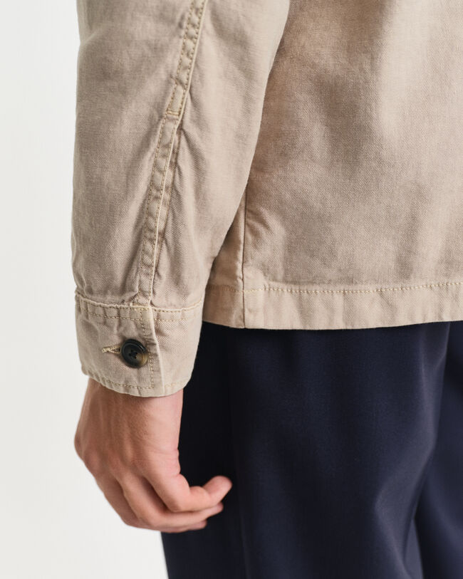 Regular fit ‑mitoitettu pusakka puuvilla-pellavaa