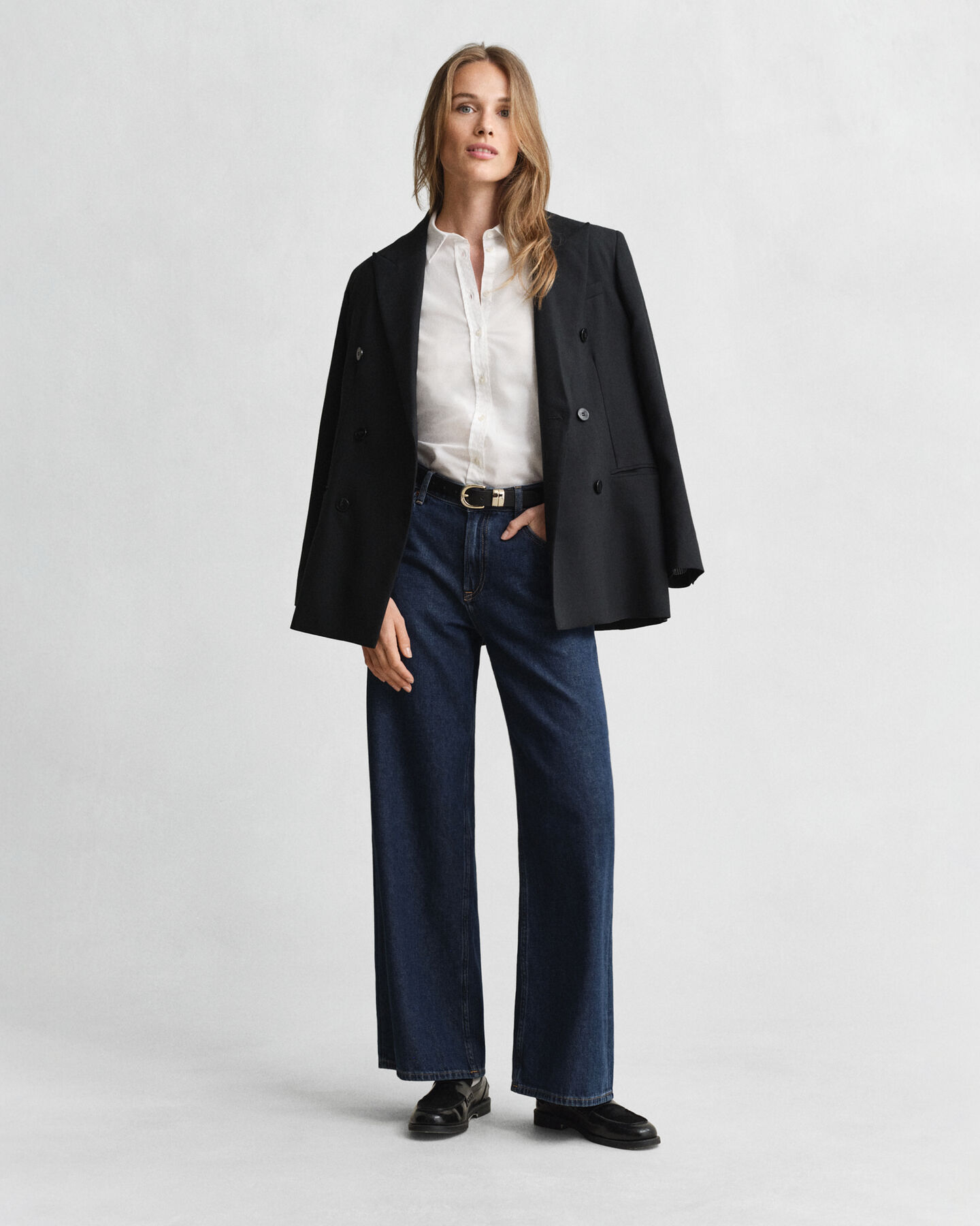 Slim fit ‑mitoitettu joustava oxford-paita