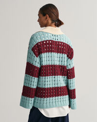 Oversized&nbsp;fit ‑mitoitettu leve&auml;raitainen Rugger-neule