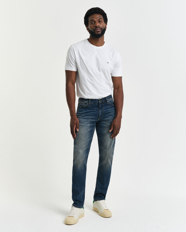 Slim&nbsp;fit ‑mitoitetut Archive Wash ‑farkut