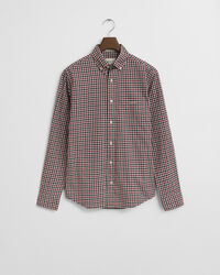 Regular fit ‑mitoitettu gingham-ruudullinen paita tvillikankaasta