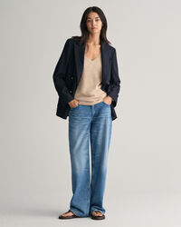 Linen Blend V-Neck Sweater