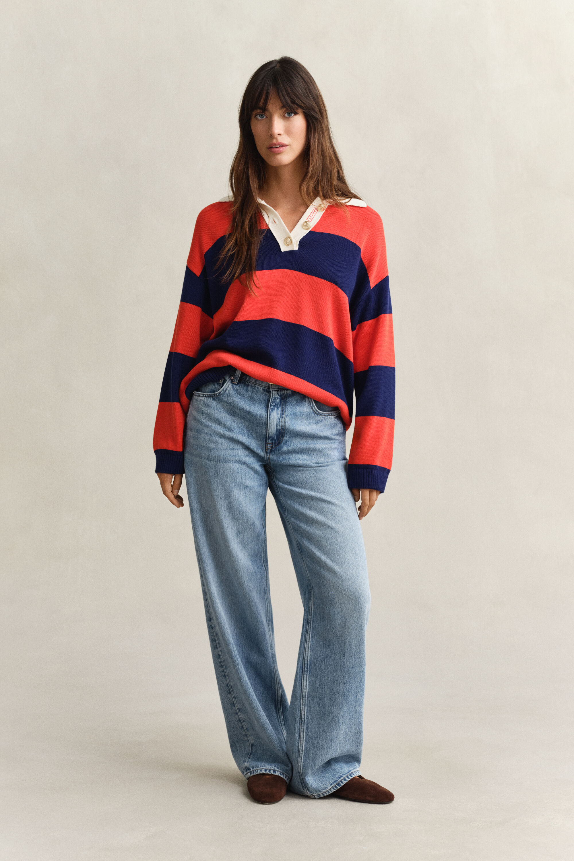 Raidallinen rugbypaita puuvillaa