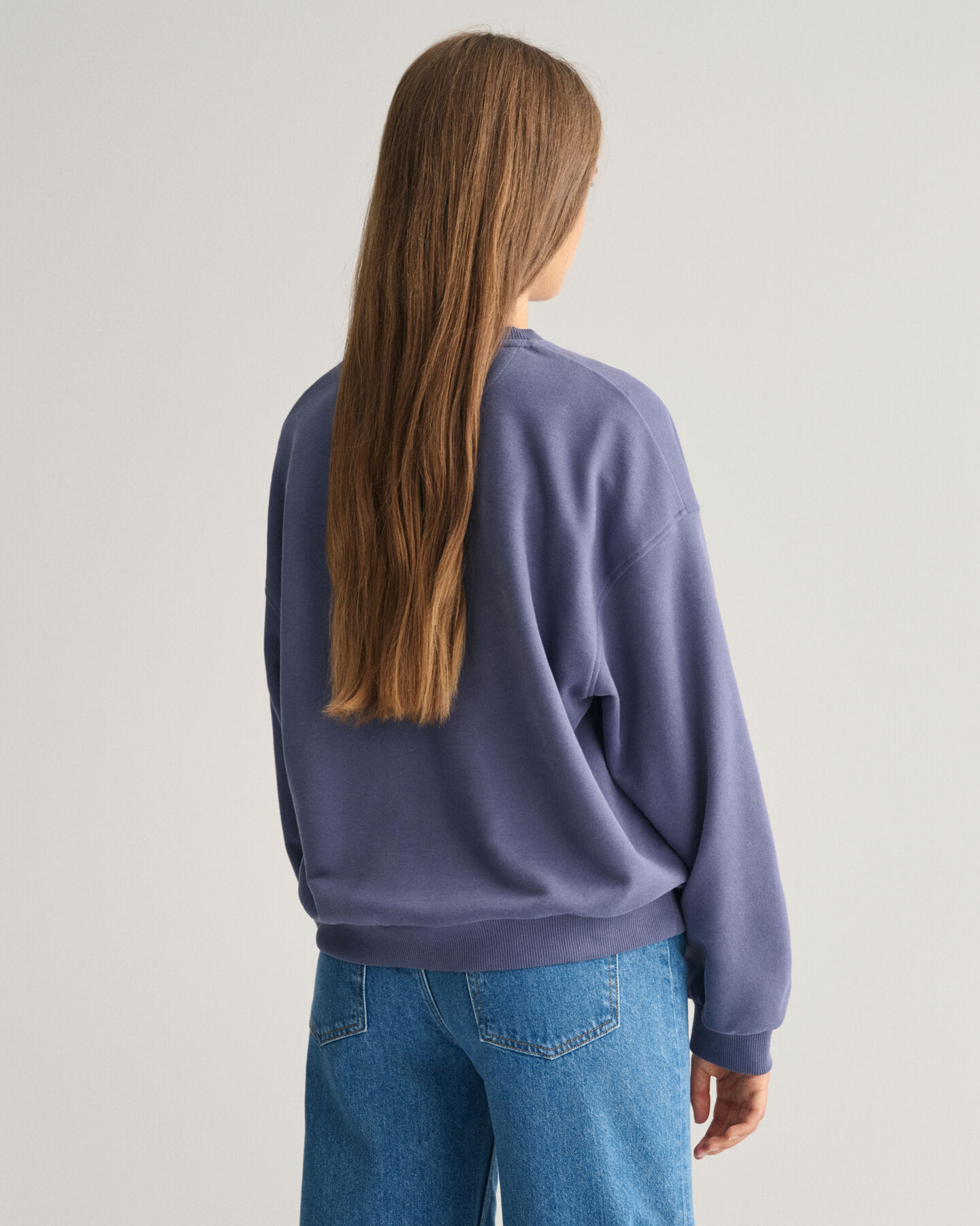 Teen Girls ‑malliston oversized&nbsp;fit ‑mitoitettu Script Graphic ‑collegepaita