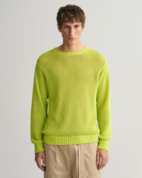 Open Texture -neulepusero, jossa py&ouml;re&auml; p&auml;&auml;ntie