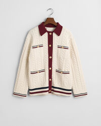 Kontrastiv&auml;rinen palmikkoneuletakki