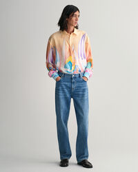 Oversized fit -mitoitettu printtikuvioitu Sailing-silkkipaita