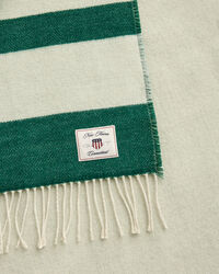 Raidallinen villainen torkkupeitto