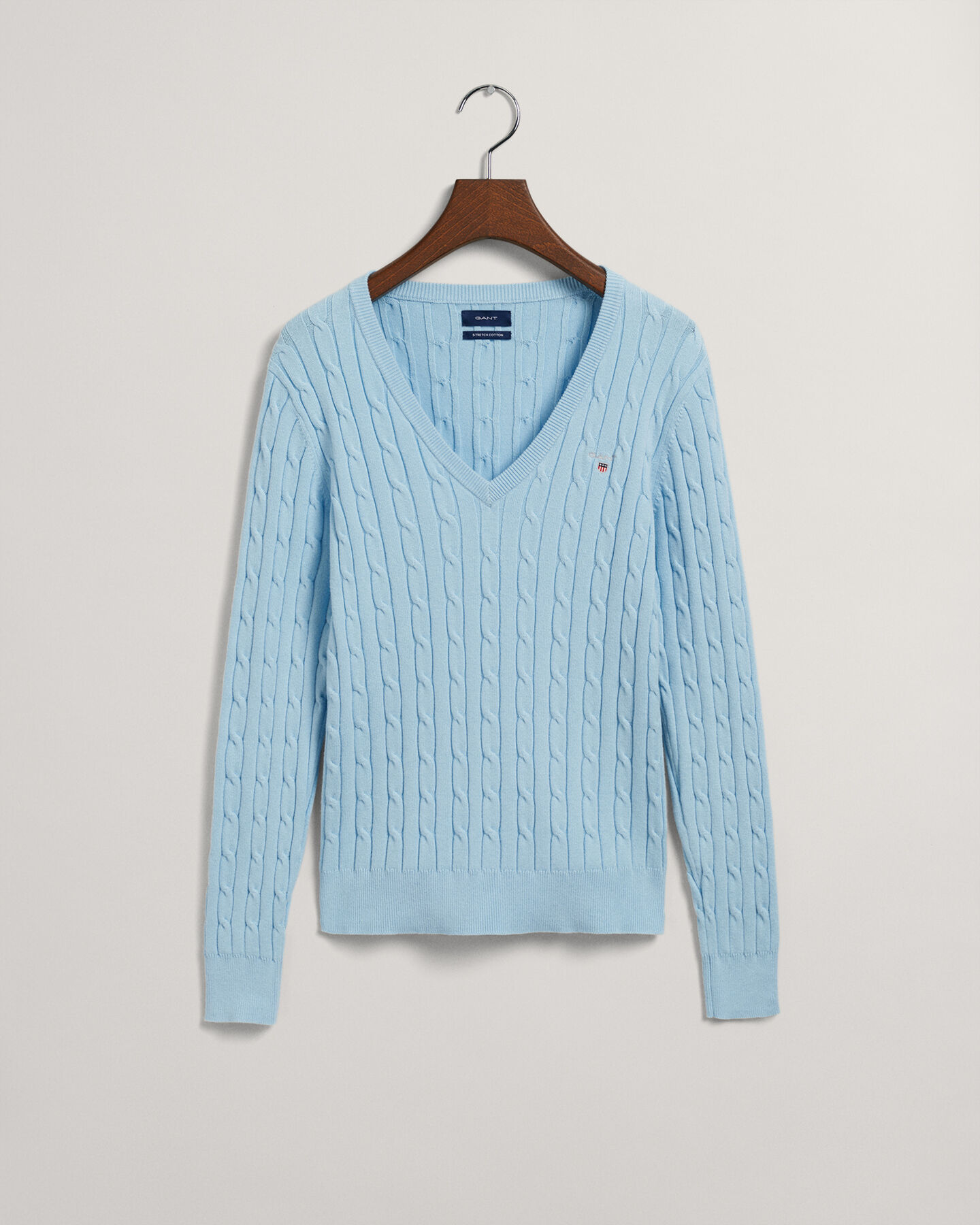 Joustava puuvillapalmikkoneule, v‑p&auml;&auml;ntie