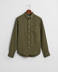 Regular fit ‑mitoitettu valmiina värjätty pellavapaita