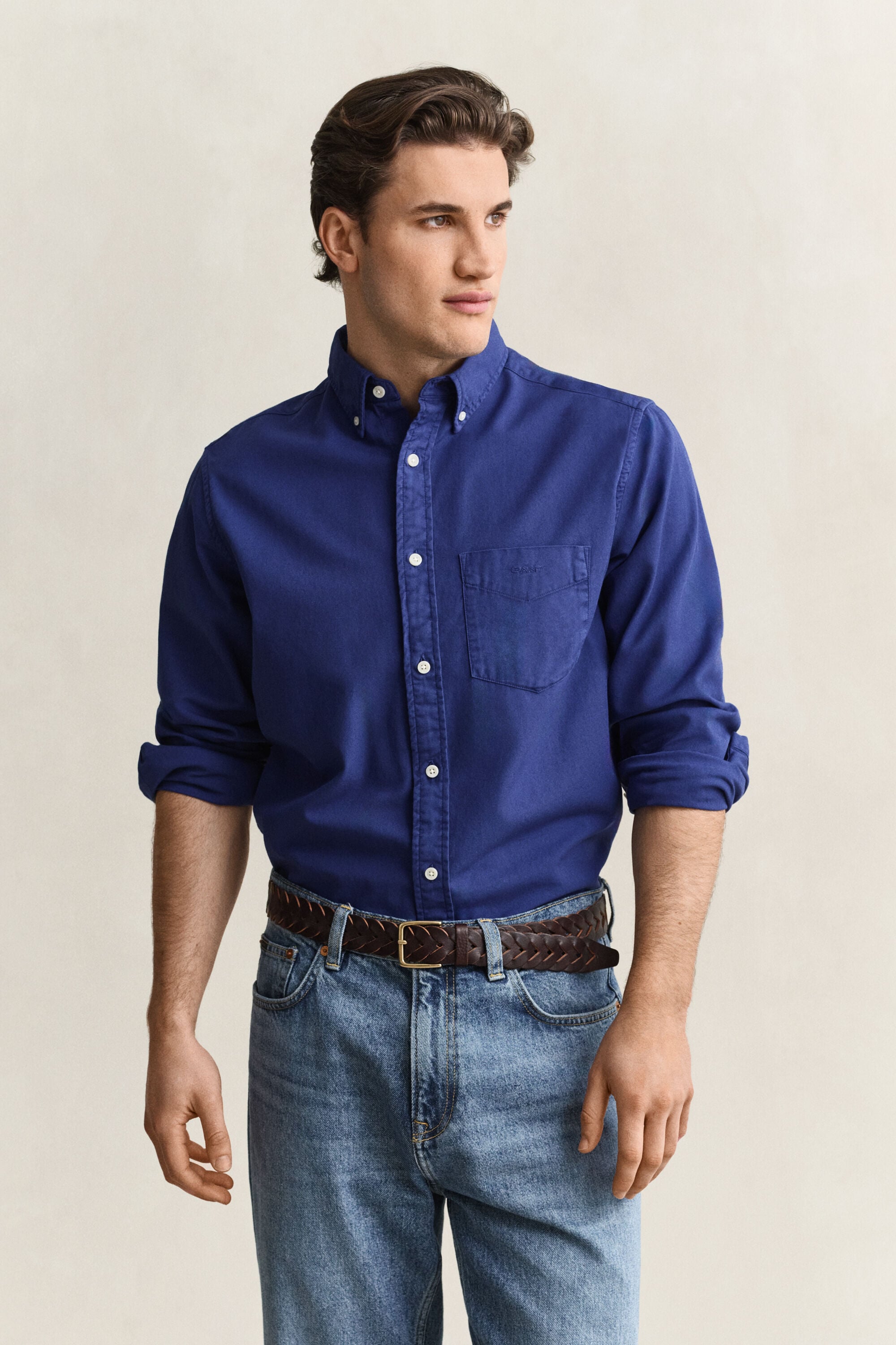 Regular fit ‑mitoitettu tvillipaita