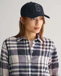 Regular fit ‑mitoitettu ruudullinen puuvilla-silkkipaita