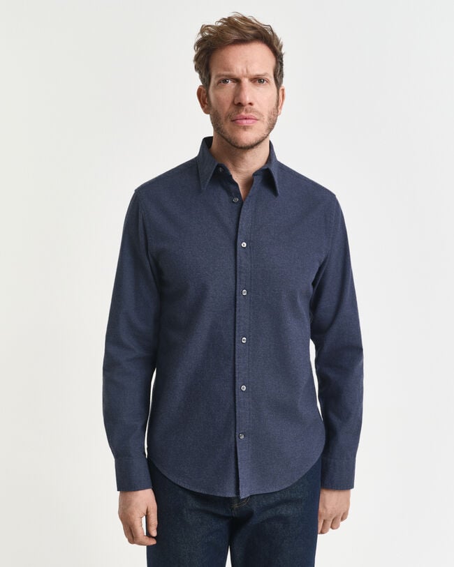 Regular fit ‑mitoitettu meleerattu flanellipaita