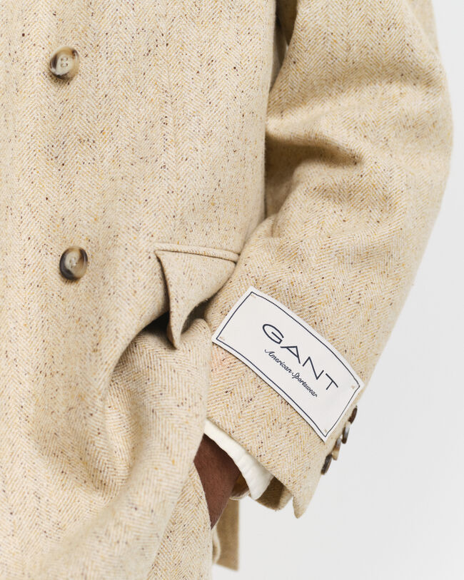 Relaxed fit ‑mitoitettu kalanruotokuvioinen puvuntakki