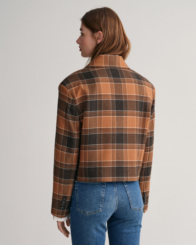 Lyhyt ruudullinen bleiseritakki villasta