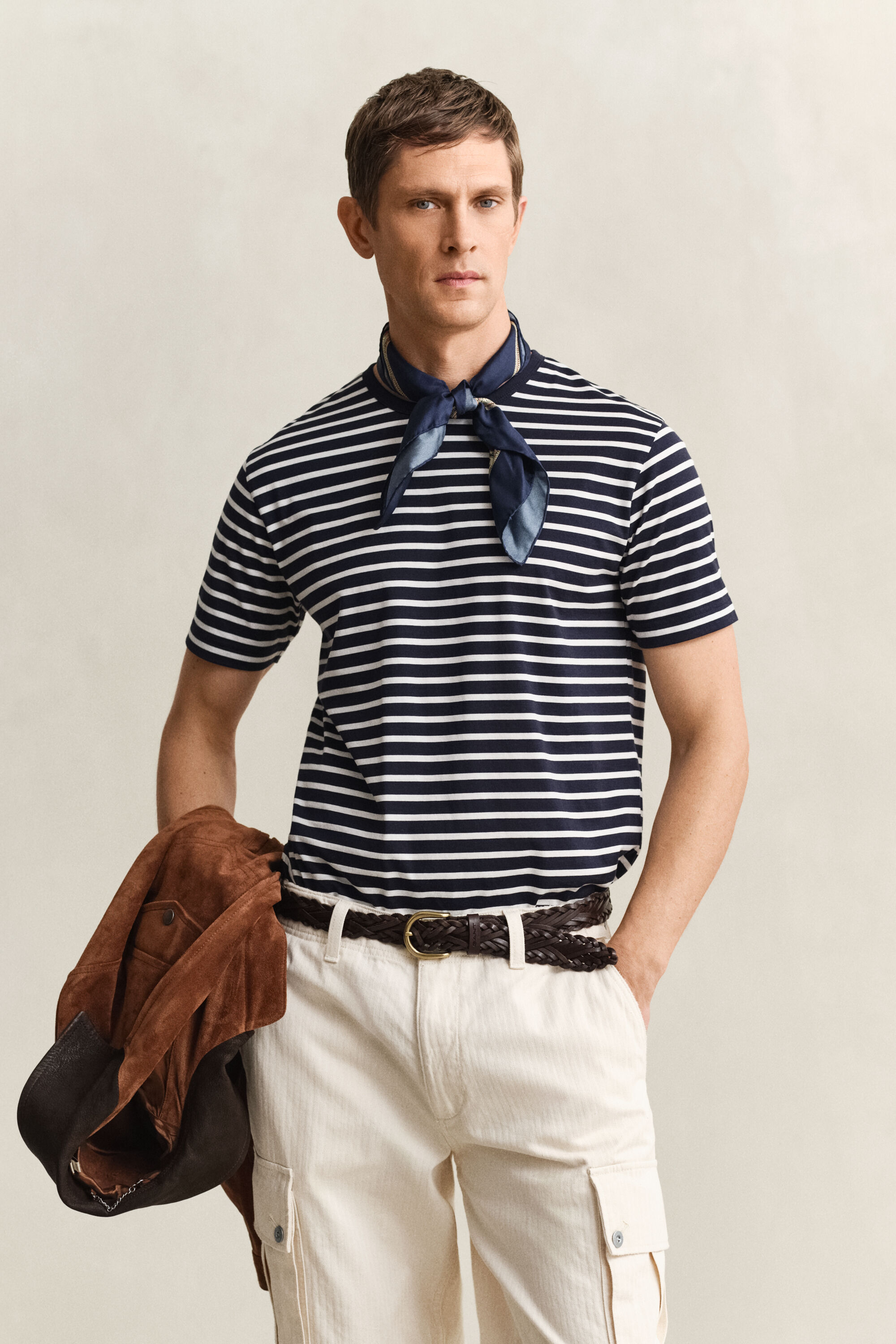 Raidallinen t‑paita pima-puuvillaa