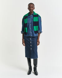 Midimittainen napitettu farkkuhame