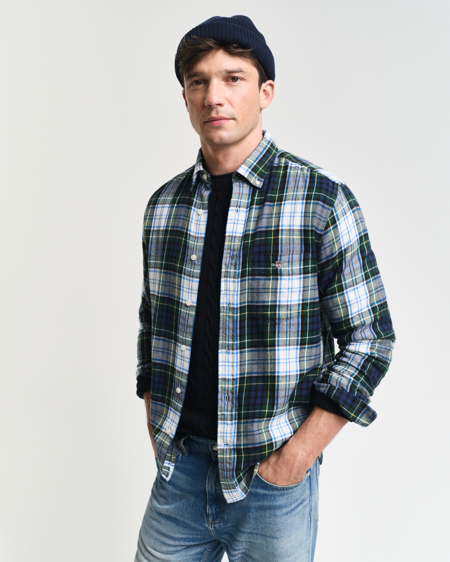 Gant Forest Green Fashion Checked Regular Fit Shirt